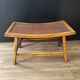 Vintage Asian stool or footrest in honey bamboo and brown rattan