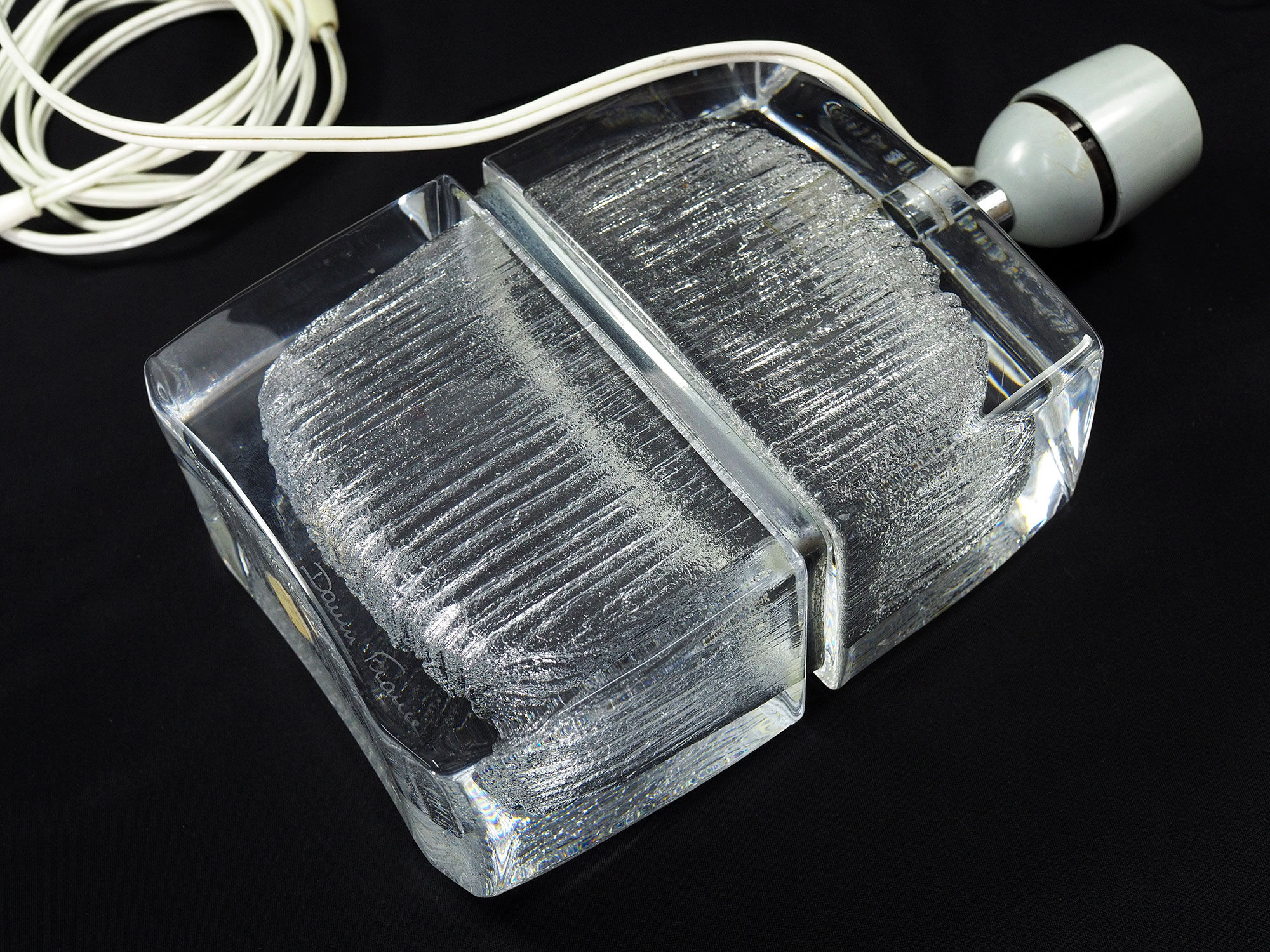 Daum France Mid-Century Crystal Table Lamp-1960s