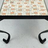 1960s side table mid century mosaic plant stand with wrought iron frame