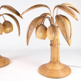 Rattan coconut lamp
