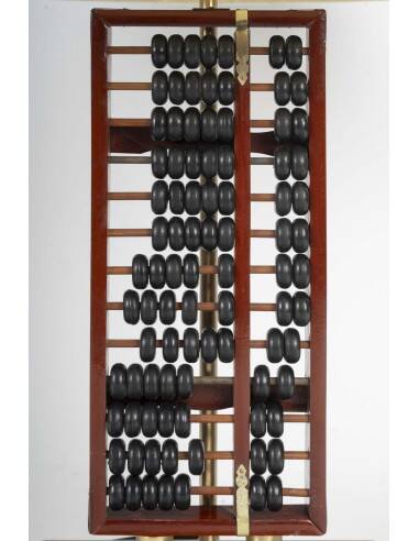 Table lamp, abacus in lacquered wood and metal, 1960
