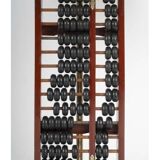 Table lamp, abacus in lacquered wood and metal, 1960