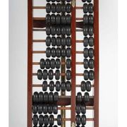 Table lamp, abacus in lacquered wood and metal, 1960