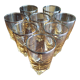 Set of 8 tinted glass shooter glasses with silvering