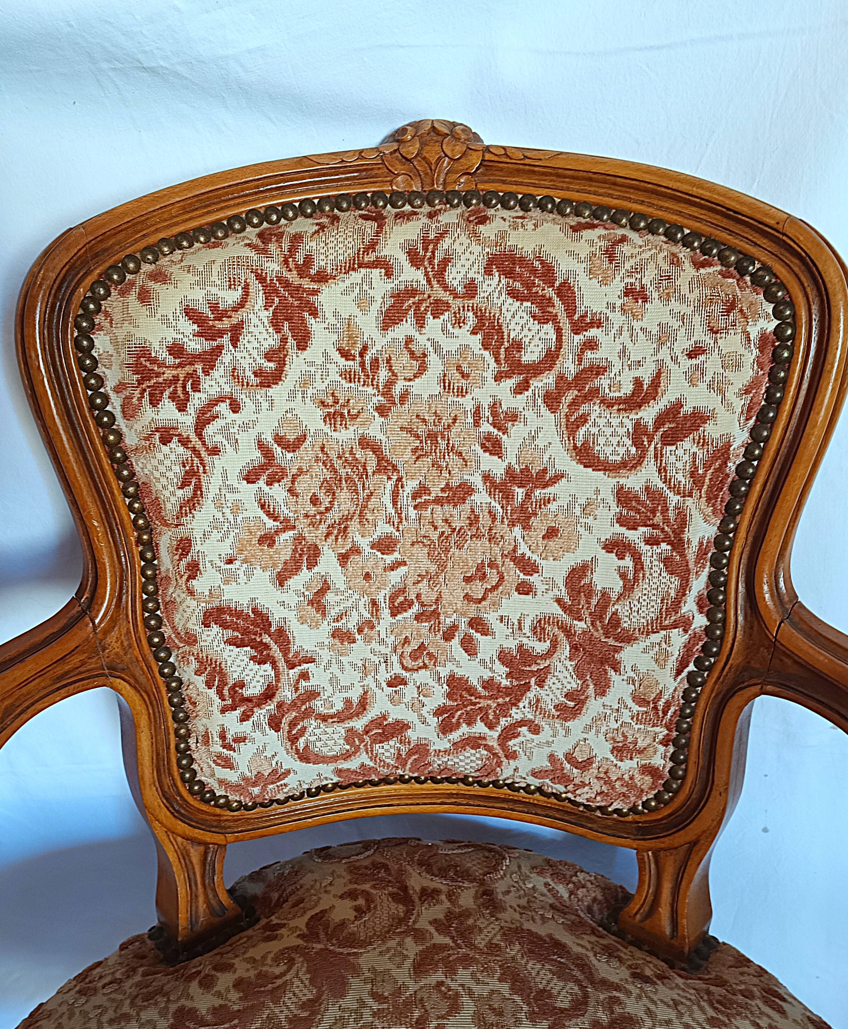Fauteuil cabriolet ancien bergère chaise