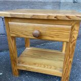 Scandinavian bedside pair wood pine fir vintage design 1980