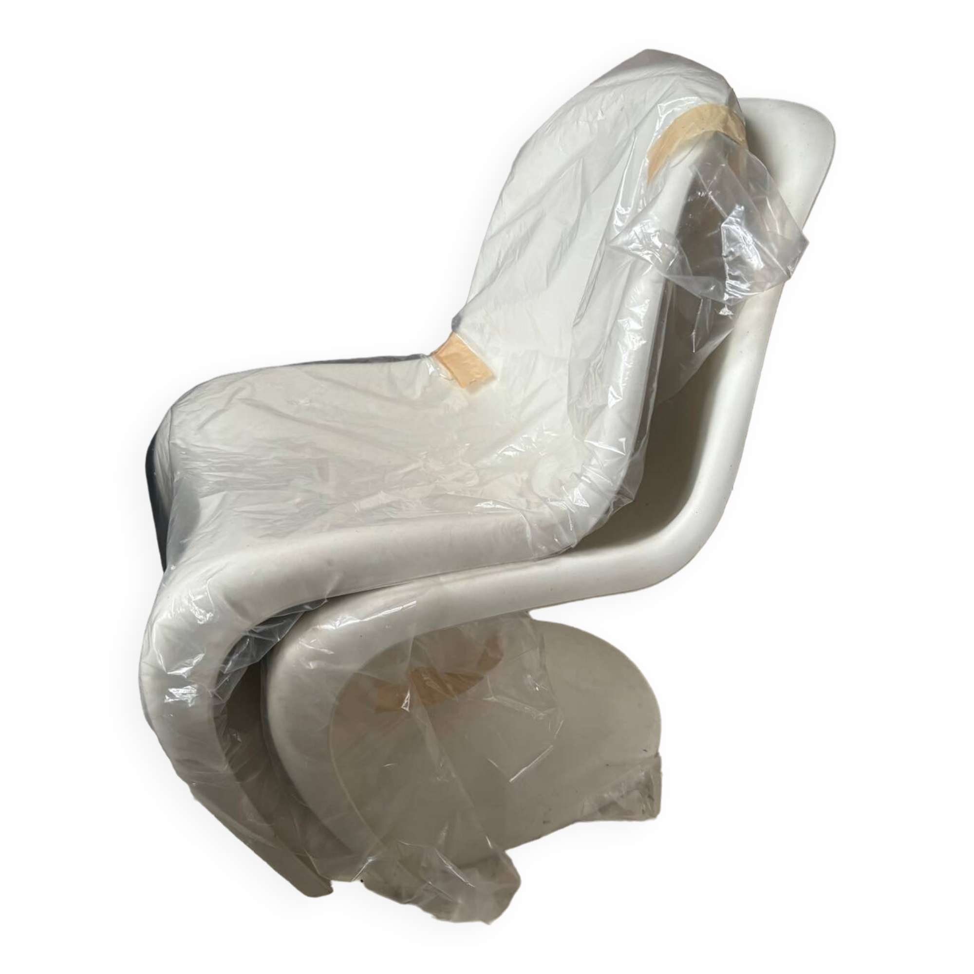 Pair of white Verner Panton chairs, Vitra edition