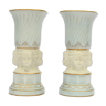 Paire de vases en porcelaine et biscuit