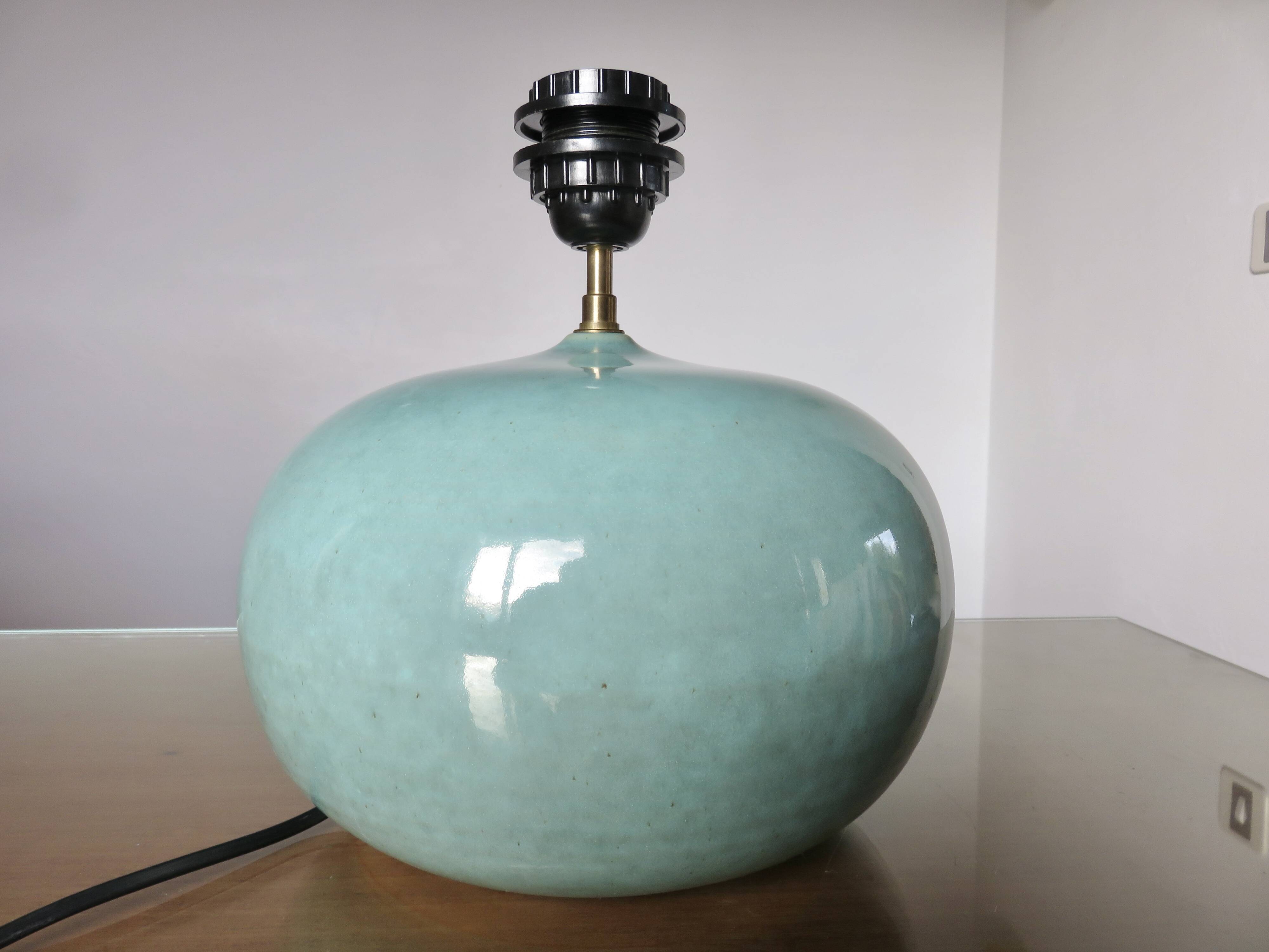 Lampe en céramique et laiton