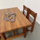 Dining table and 4 chairs, mountain furniture from the 1960s.