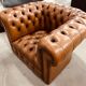 Fauteuil chesterfield en cuir une place xl
