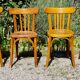 Lot 4 bistro chairs in curved wood including Luterma
