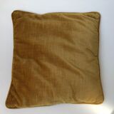 Golden yellow color velvet cushion