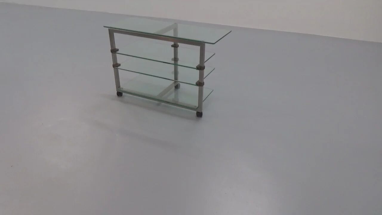 Table d'appoint, console sur roulettes Peter Ghyzcy, années 1970