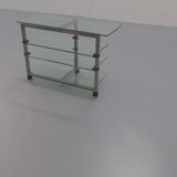 Table d'appoint, console sur roulettes Peter Ghyzcy, années 1970