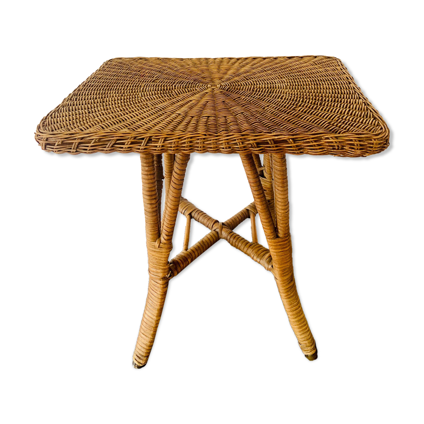 Vintage rattan coffee table