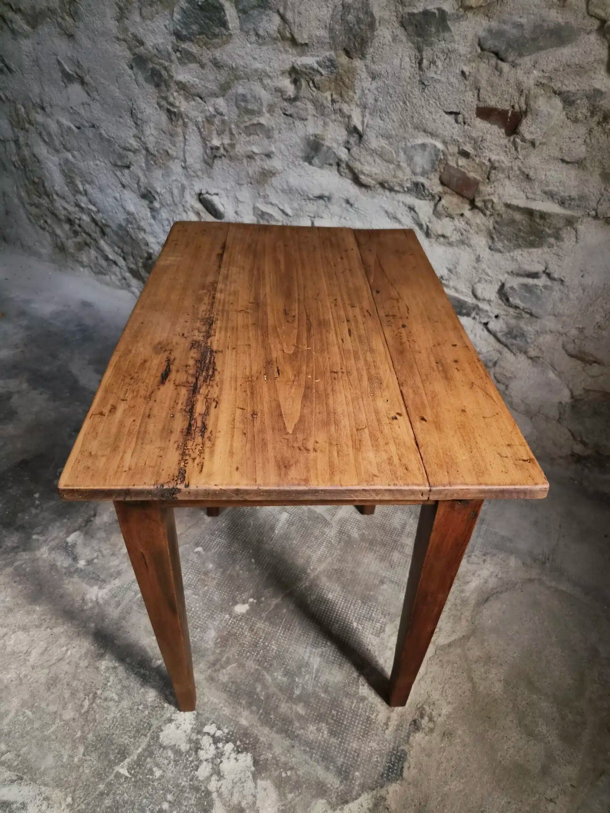 Compact French work table with bistro chair | Table circa 1900 | Chair circa 1950