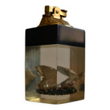 1970 Table lighter with pearl oyster in resin inclusion