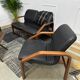 Salon design en cuir noir