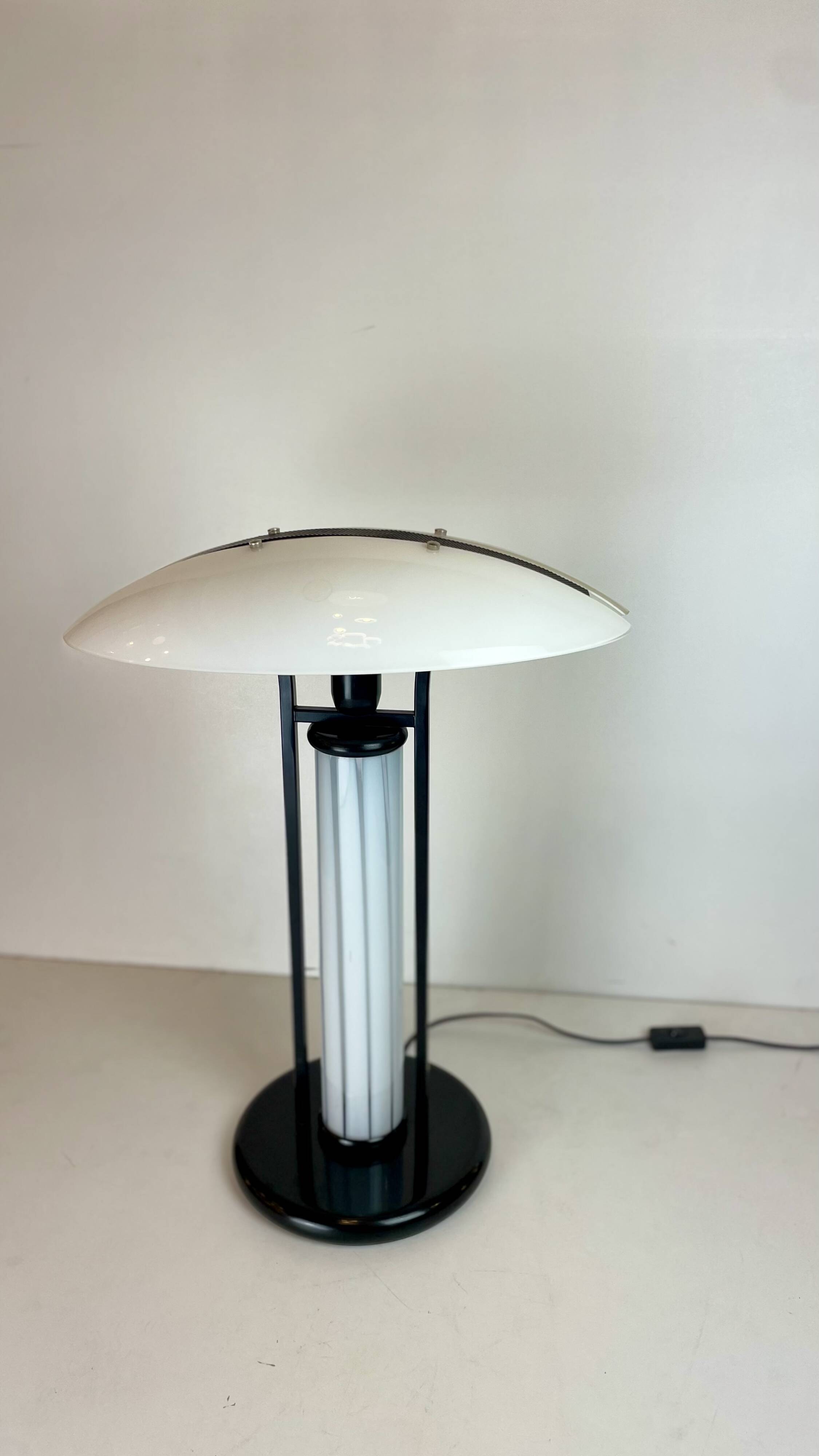 Post-Modern B&W Murano Table Lamps, 1980s