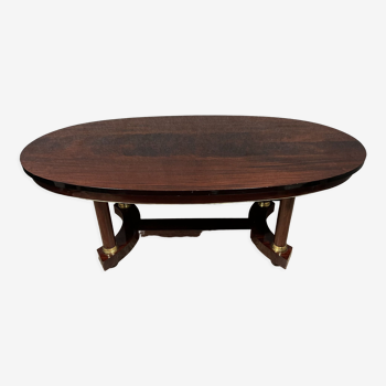 Table ovale style empire en acajou vers 1900-1930