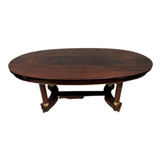 Table ovale style empire en acajou vers 1900-1930