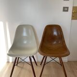 Lot of 6 Eames chairs from the 60s (4 colours) genuine fibreglass + new legs.