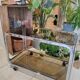 Vintage serving trolley in smoked glass and chrome metal