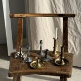 Large adjustable antique gold candlestick H20 D10