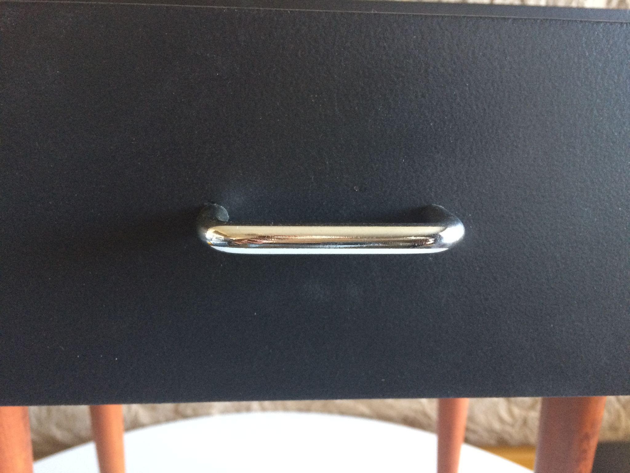 French vintage bedside revisited in black mast 60