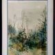 Painting signed Michel COLIN (1934) – Watercolor – Vosges undergrowth