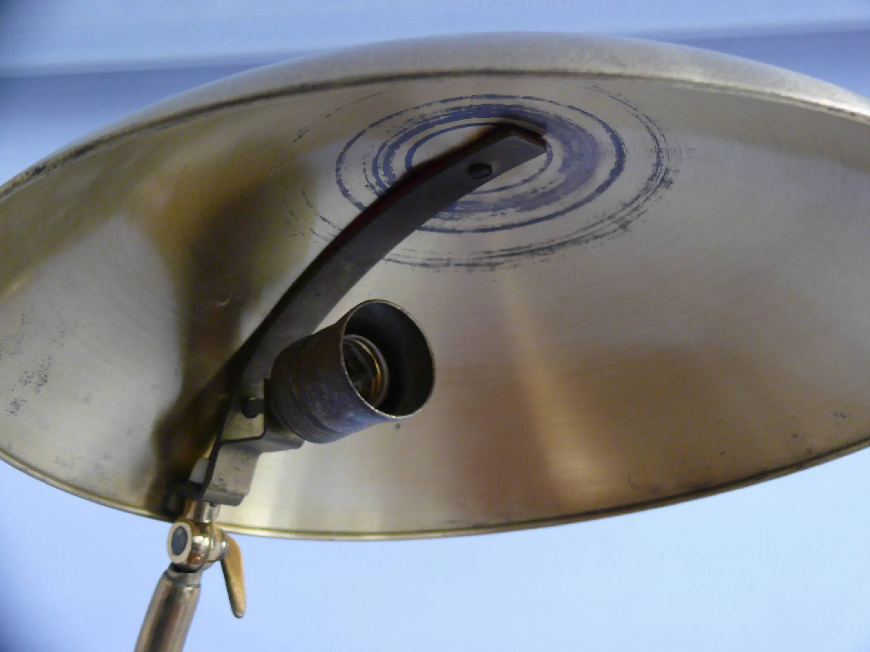 Large brass table lamp, Egon Hillebrand, 1930s