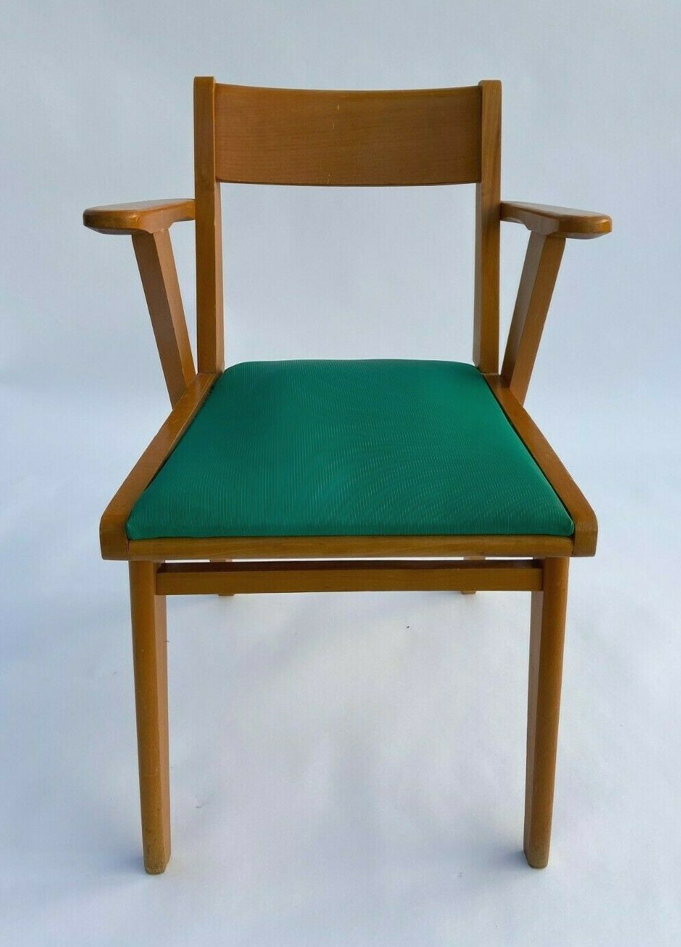 3 french design chairs chene light red yellow green 1960
