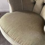 70s toad armchair in green velvet