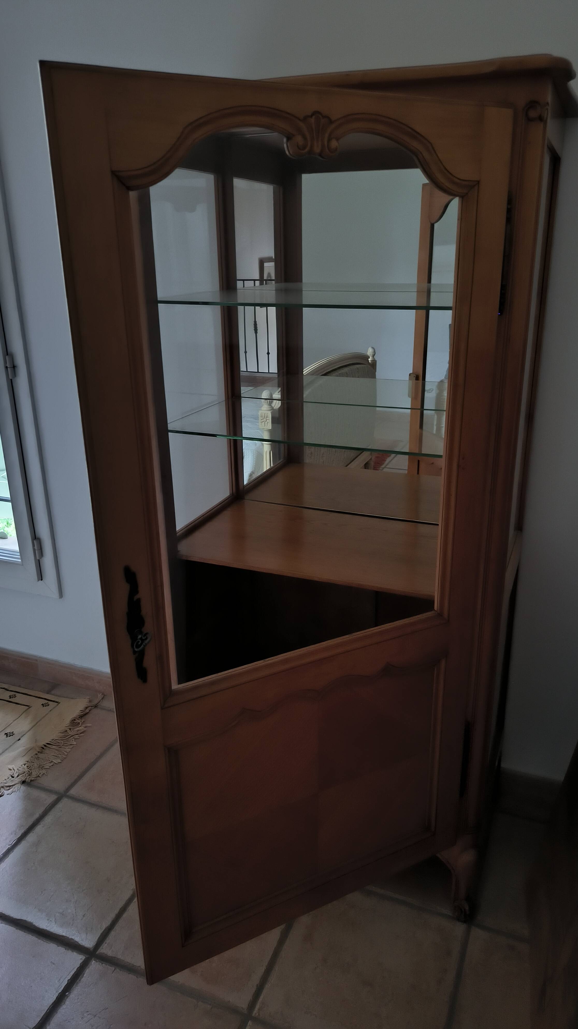 Antique solid wood display cabinet