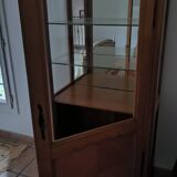 Argentier vitrine ancien en bois massif