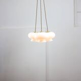 Mid-Century Italian Opaline Glass & Brass Pendant Lamp, set of 3