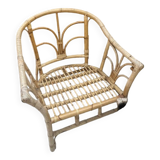 Rattan wicker armchair from the 60s/70s