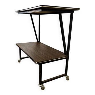 Vintage side table / plant table / audio stand on casters