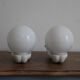 Pair of white ceramic wall lights, Bauhaus style, Italy