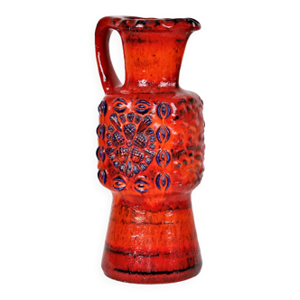 Red design vase studio 72 dumler breiden west germany 30cm