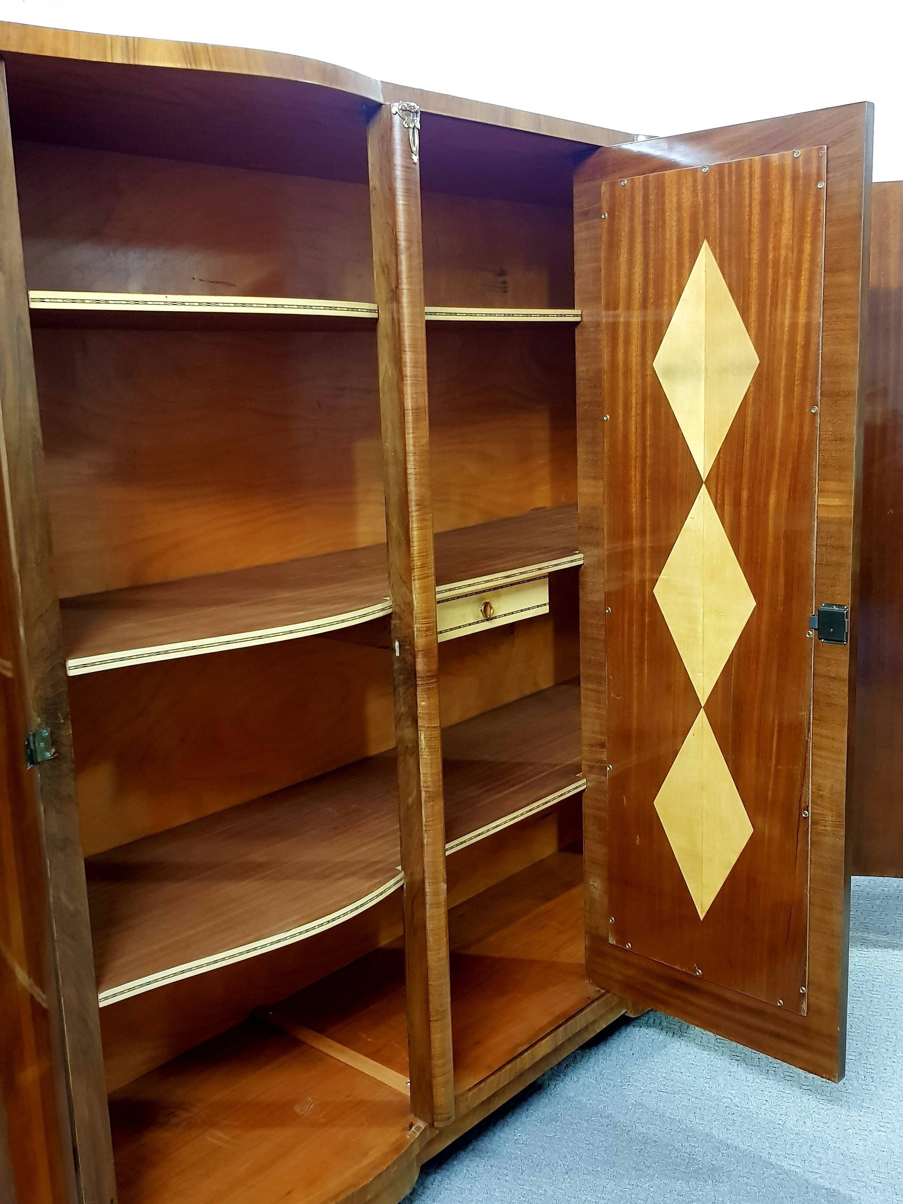 Vintage art deco 30's/50's wardrobe with central mirror
