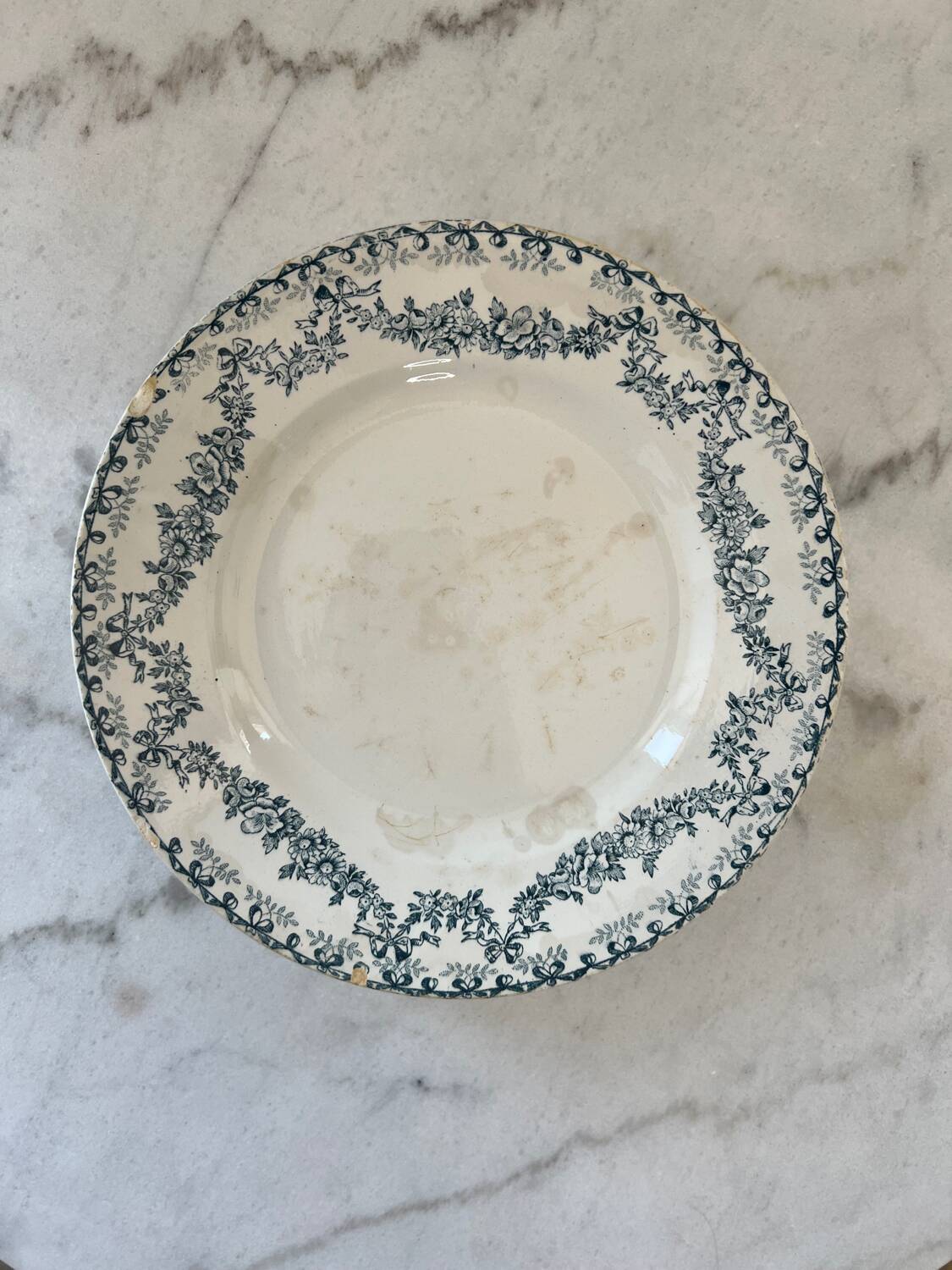 Set of 9 Longwy Earthenware Dinner Plates - Marie-Thérèse Model