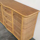 Vintage curved rattan sideboard, coastal credenza, wicker cabinet, boho buffet