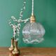 Suspension globe vintage en verre transparent