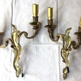 Pair of bronze wall lamps