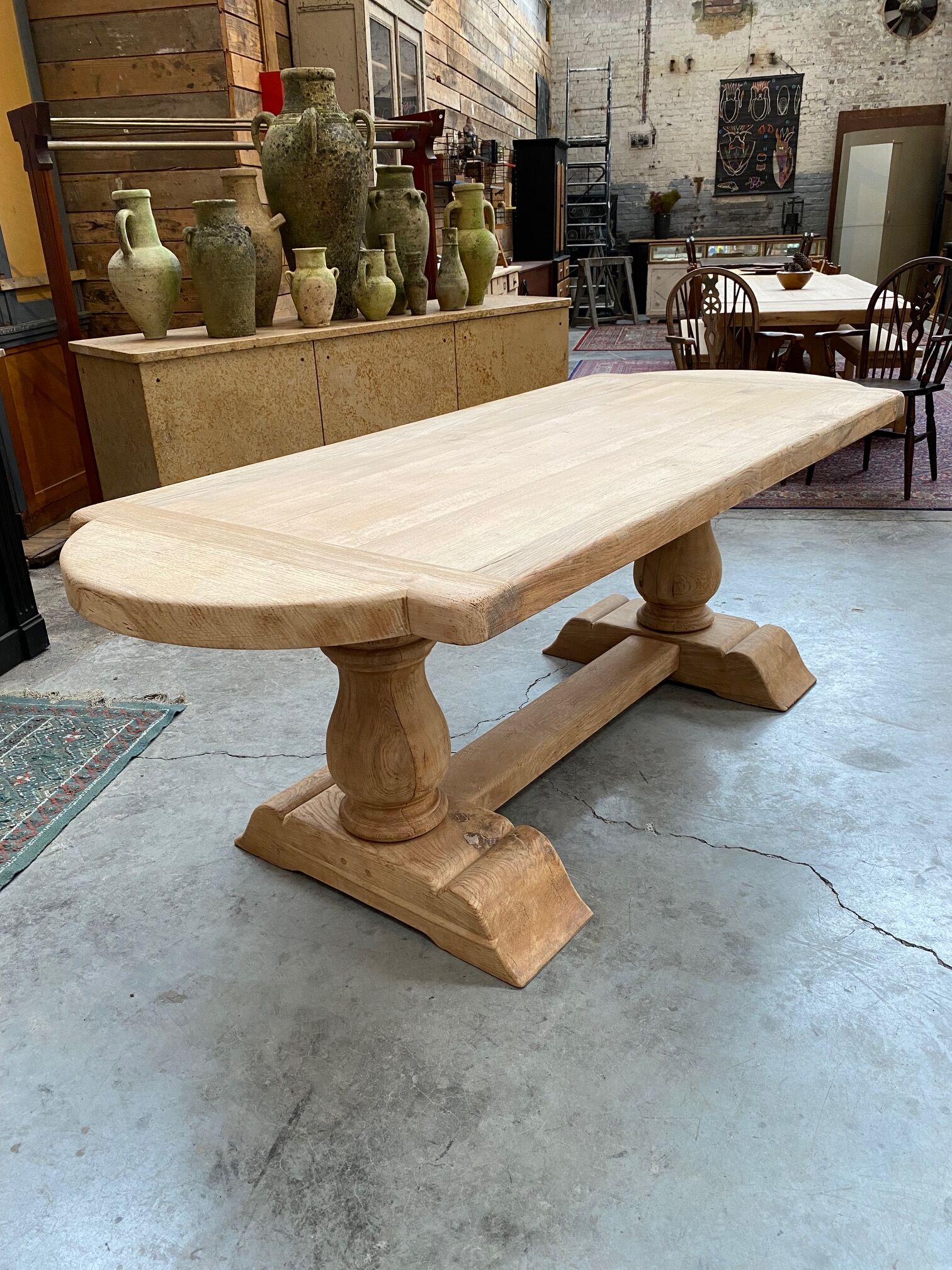 Monastery type table in solid oak