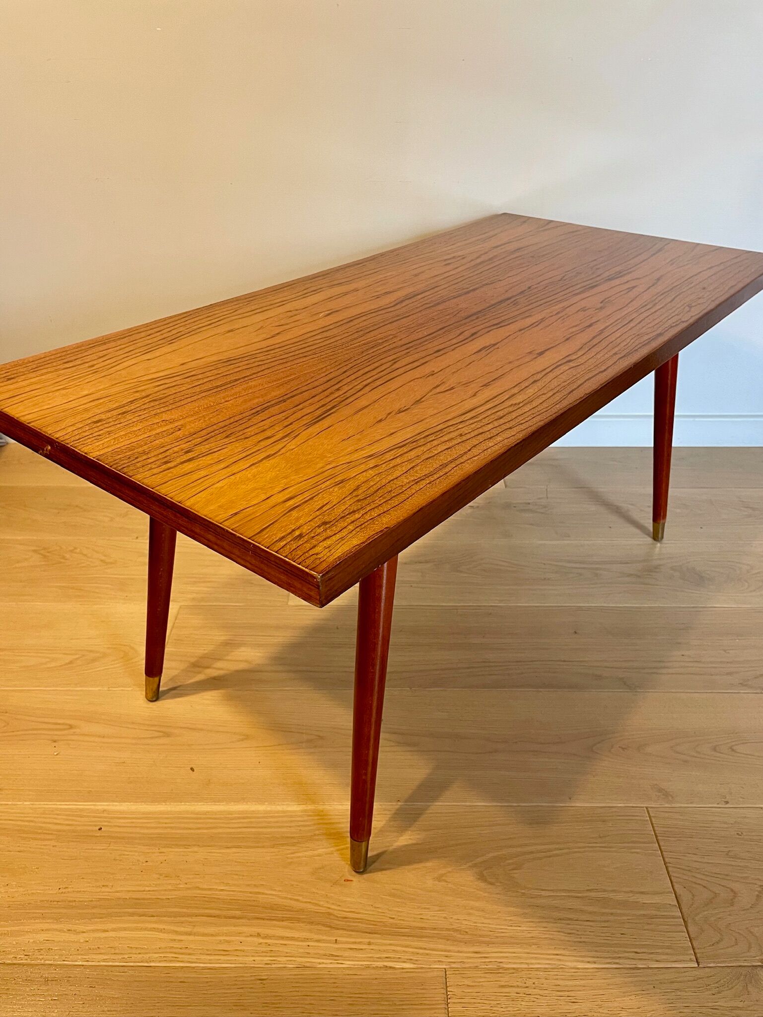 Varnished wood coffee table