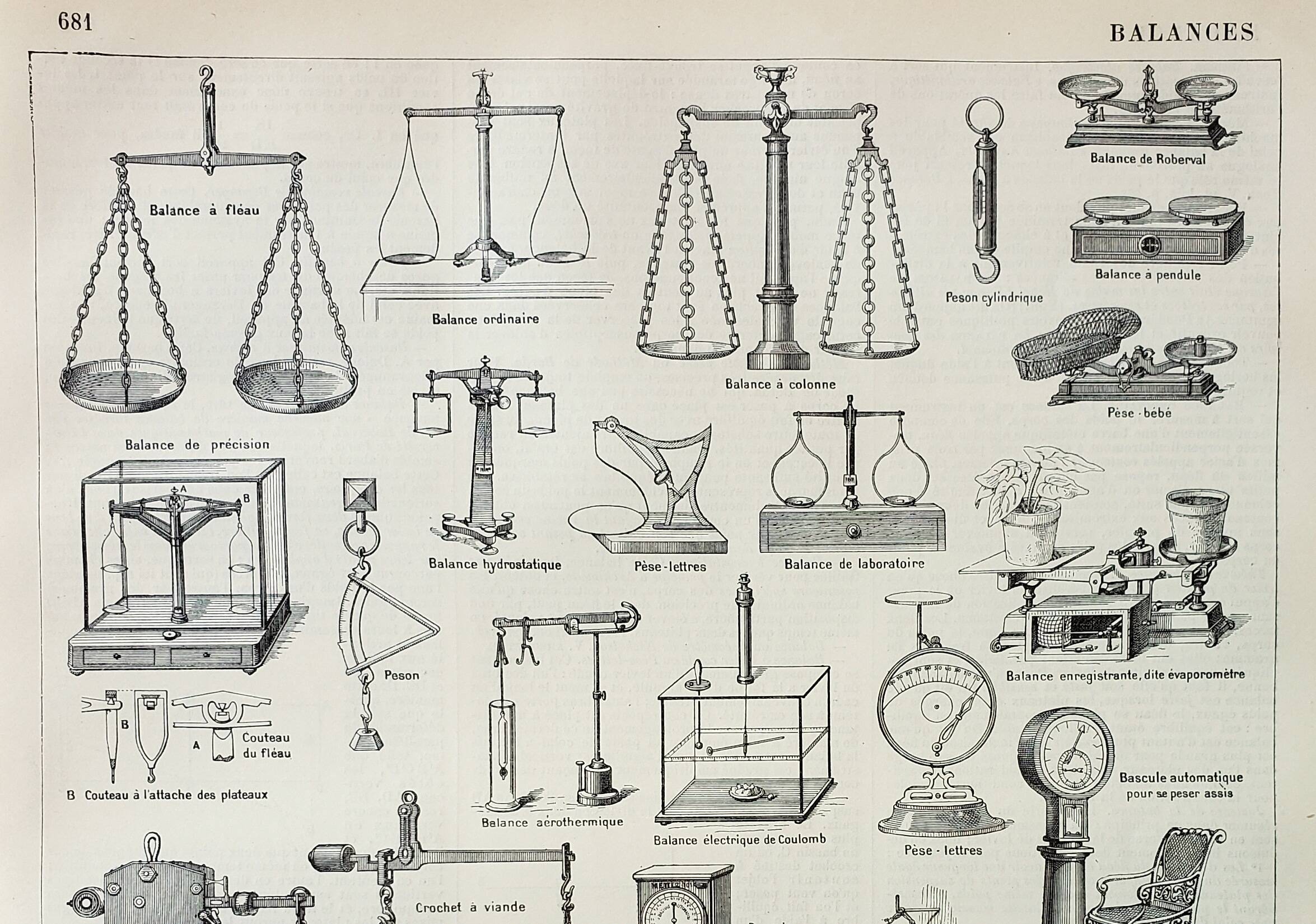 Old engraving 1898, Old balance, seesaw • Lithograph, original illustration