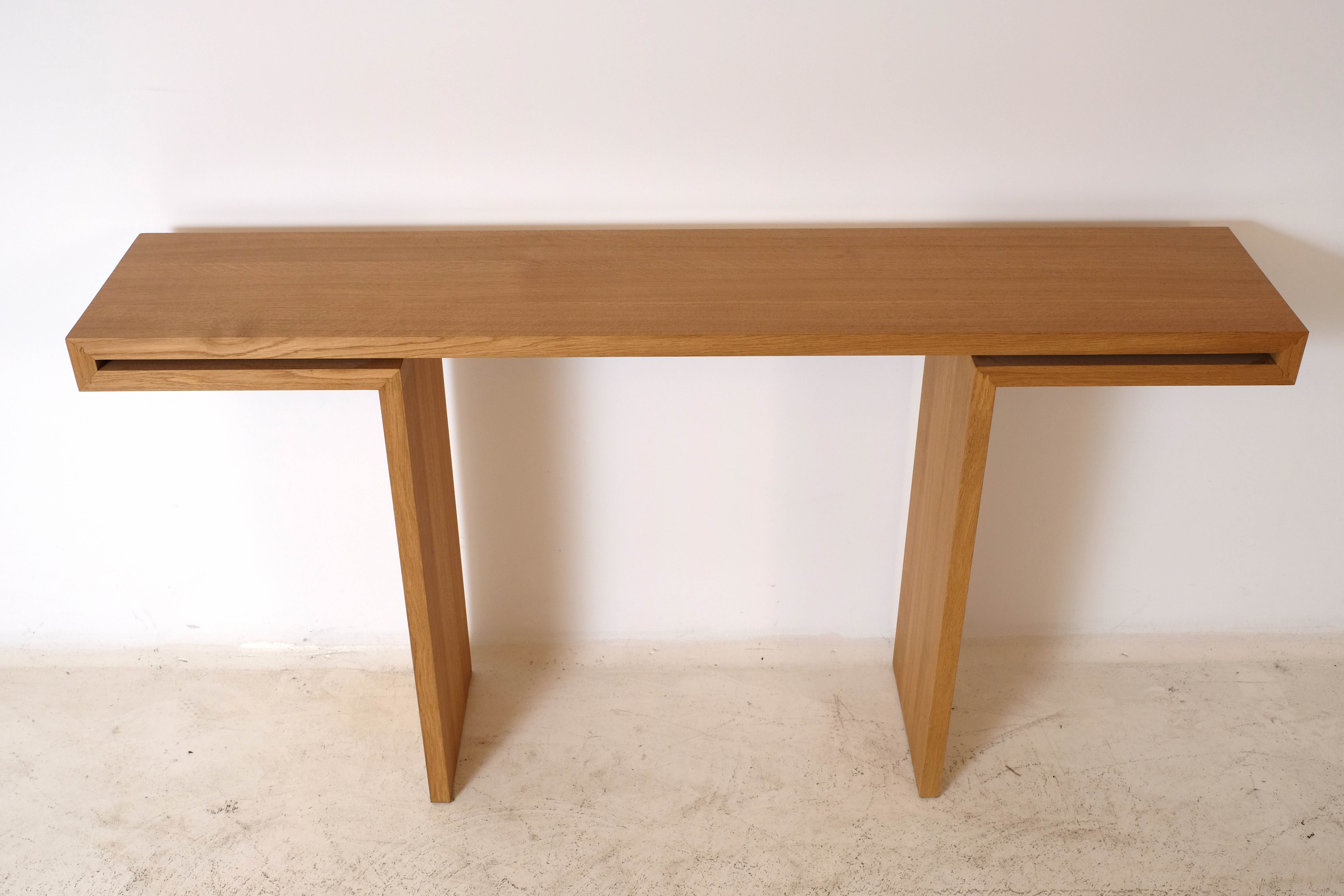 Modern solid oak wall console